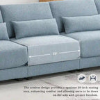 Duża narożna sofa z głębokim siedziskiem i odwracalną narożną sekcją, rozkładana sofa w kształcie litery L, niebieska