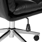 Glitzhome Skórzane Krzesło Biurowe Regulowane Obrotowe z Podłokietnikami Ergonomiczny Design