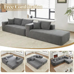 HOOOWOOO Nowoczesna narożna sofa modułowa w stylu minimalistycznym, wykonana z sztruksu, do salonu