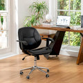 Glitzhome Skórzane Krzesło Biurowe Regulowane Obrotowe z Podłokietnikami Ergonomiczny Design