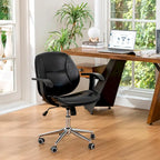 Glitzhome Skórzane Krzesło Biurowe Regulowane Obrotowe z Podłokietnikami Ergonomiczny Design