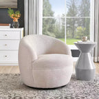 Fotel typu barrel Roundhill Furniture Galleria 360° z imitacją baranika