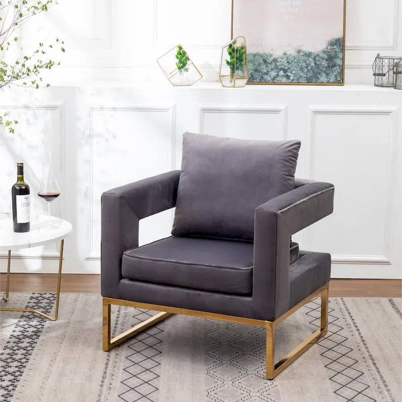 Nowoczesny tapicerowany fotel akcentowy Roundhill Furniture Lenola