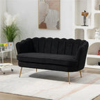 Mała dwuosobowa sofa do pokoju ze złotymi metalowymi nogami - 2 miejsca