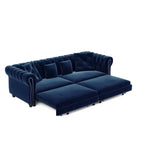 Rozkładana sofa 3 w 1 Whisen Velvet typu king-size z ruchomym podnóżkiem i pikowanym wzorem