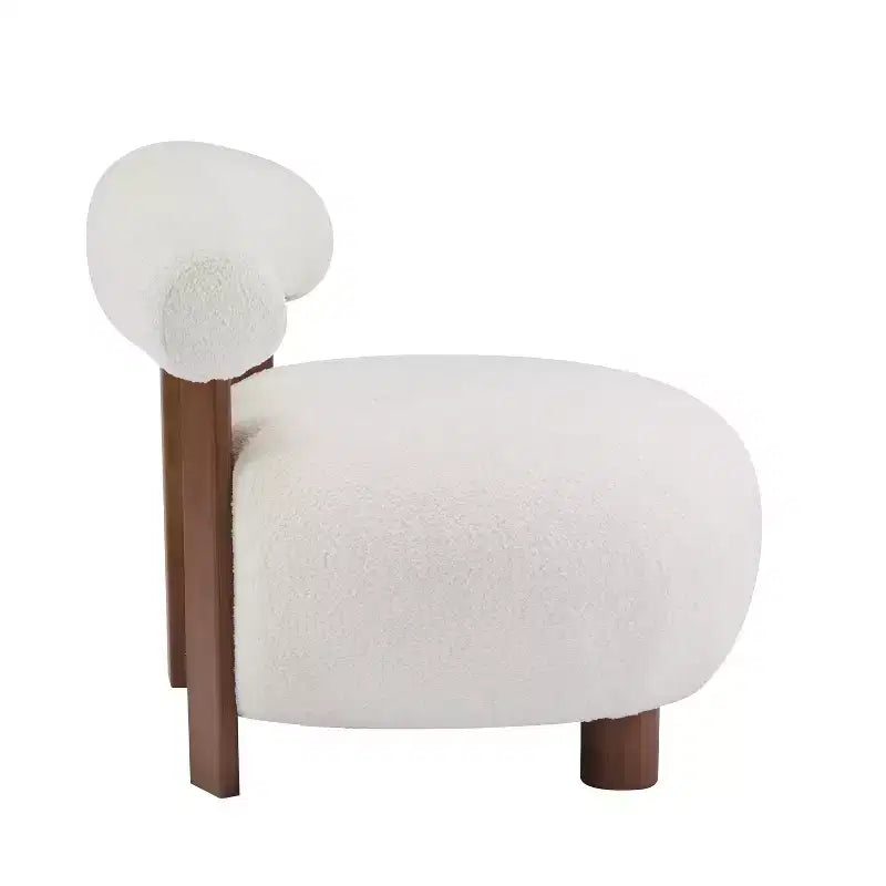 Christopher Knight Home Gareth Nowoczesny Drewniany Fotel Akcentowy Tapicerowany Bouclé