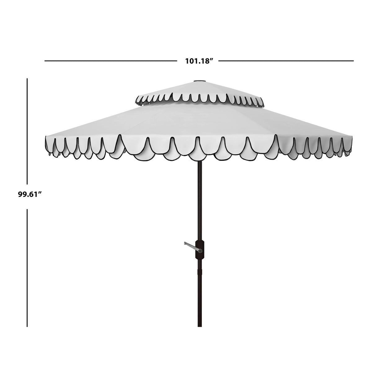 Parasol ogrodowy SAFAVIEH Kjerstin z podwójnym daszkiem, 9 stóp