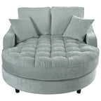 Sofa rozkładana typu chaise longue z chenille, tapicerowana sofa z pikowanym oparciem i 2 zdejmowanymi poduszkami do salonu