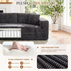 Modułowa sofa narożna Celebalcony 103 bez stelaża, narożnik w kształcie litery L z 2 uchwytami na kubki, miękka welurowa sofa niczym chmura do salonu, bez montażu