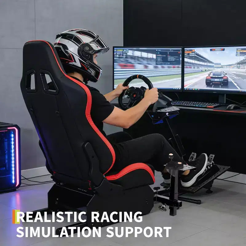 Składany kokpit do symulatora wyścigowego, regulowany stojak na kierownicę do G29/G920/G923, kompatybilny z Thrustmaster, Fanatec, Hori, Mad Catz, z regulacją kąta nachylenia pedałów