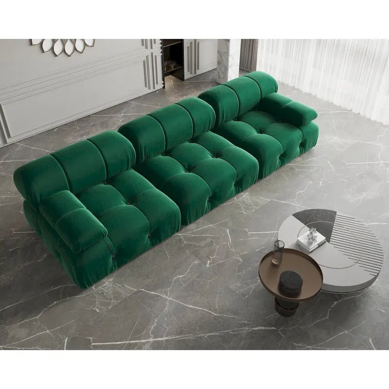 Modułowa sofa 3-osobowa z aksamitu z możliwością zmiany układu
