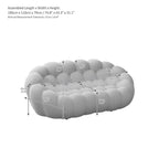Dwuosobowa sofa typu bubble, zakrzywiona, o strukturze plastra miodu, z tkaniny 3D, do salonu, pokoju dziennego, mieszkania