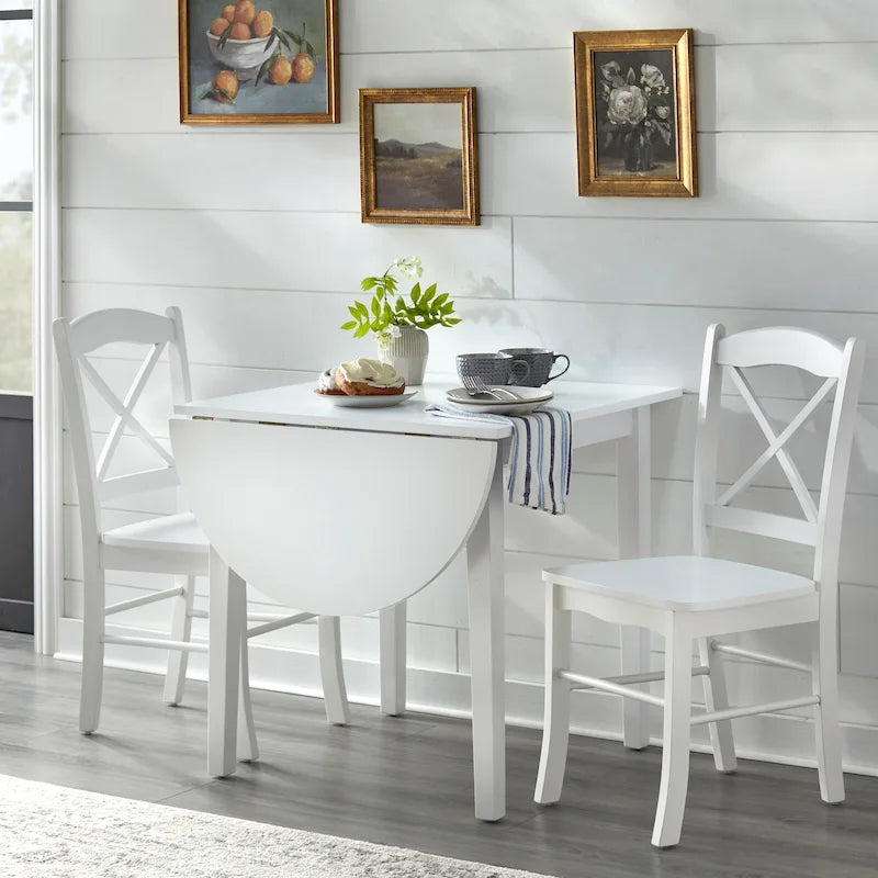 3-częściowy zestaw jadalniany z rozkładanym stołem w stylu wiejskiego domku Simple Living