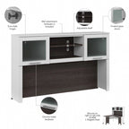 Biurko w kształcie litery L Somerset 60 cali z nadstawką do przechowywania od Bush Furniture