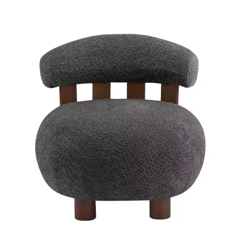 Christopher Knight Home Gareth Nowoczesny Drewniany Fotel Akcentowy Tapicerowany Bouclé