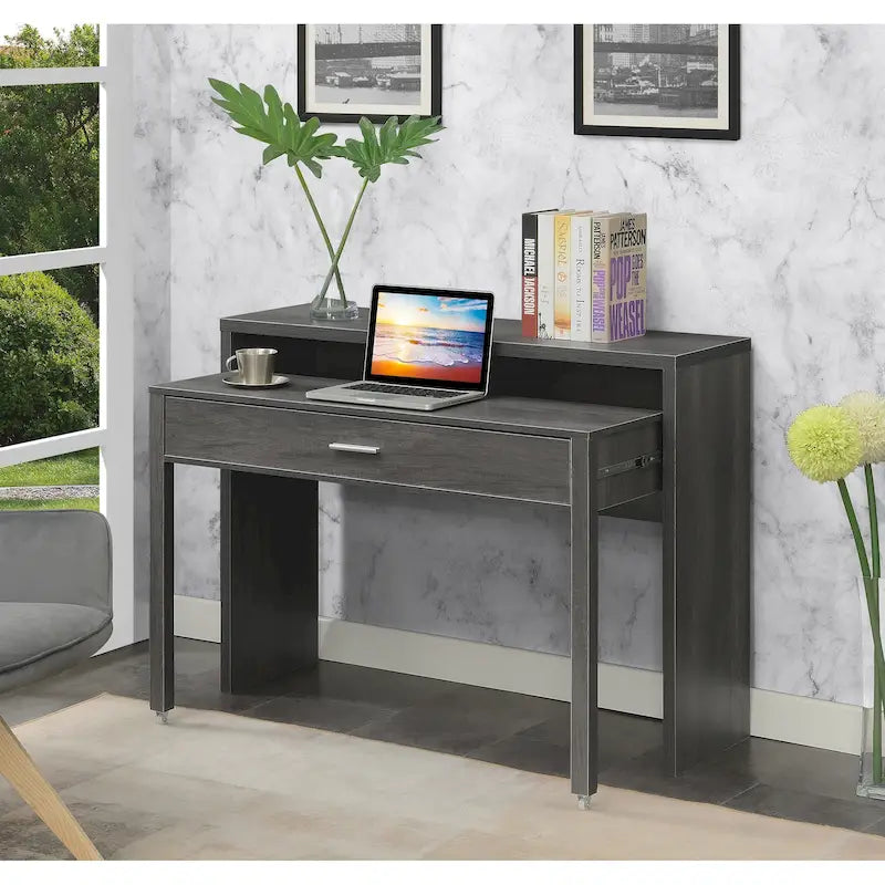 Konsole/biurko wysuwane Newport JB z szufladą i podestem Convenience Concepts