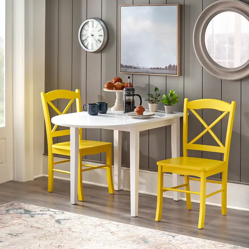 3-częściowy zestaw jadalniany z rozkładanym stołem w stylu wiejskiego domku Simple Living