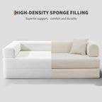 78.7 Szara sofa rozkładana 4 w 1 z tkaniny sztruksowej, składana dwuosobowa sofa podłogowa futon z poduszkami (bez montażu)