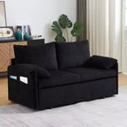64,5-calowa rozkładana sofa 3 w 1 z sztruksu z funkcją spania