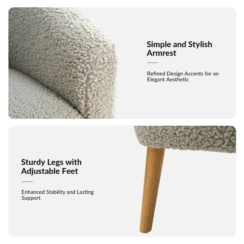 Zestaw 2 foteli Sheila Modern 30 W Boucle z nogami z litego drewna od HULALA HOME