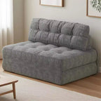 Rozkładana sofa futon z miękkiego sztruksu, składane łóżko podłogowe z poduszką i oparciem