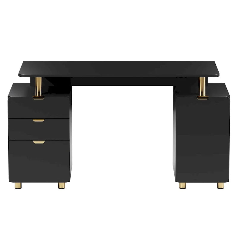 Nowoczesne zawieszone biurko gabinetowe z 3 szufladami i eleganckim blatem roboczym