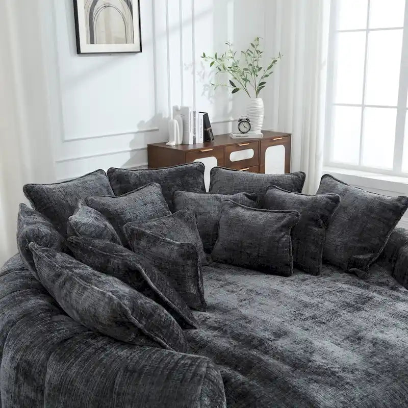 Wygodna dwuosobowa sofa z funkcją spania typu Loaf, duża sofa z funkcją spania i podłokietnikami
