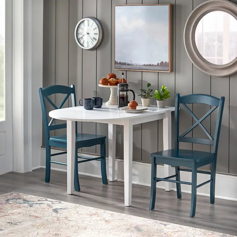 3-częściowy zestaw jadalniany z rozkładanym stołem w stylu wiejskiego domku Simple Living
