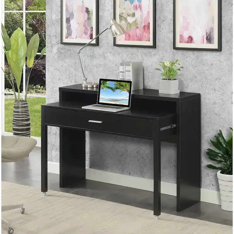 Konsole/biurko wysuwane Newport JB z szufladą i podestem Convenience Concepts