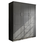Palace Imports 100% szafa trzydrzwiowa Cosmo z litego drewna, z drzwiami z litego drewna lub lustrzanymi