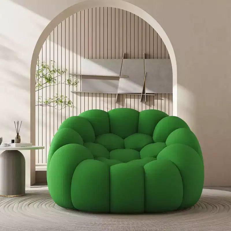 47-calowa sofa podłogowa Bubble o zaokrąglonym kształcie, fotel typu pufa 3D do salonu, zielona