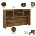 Biurko w kształcie litery L Somerset 60 cali z nadstawką do przechowywania od Bush Furniture