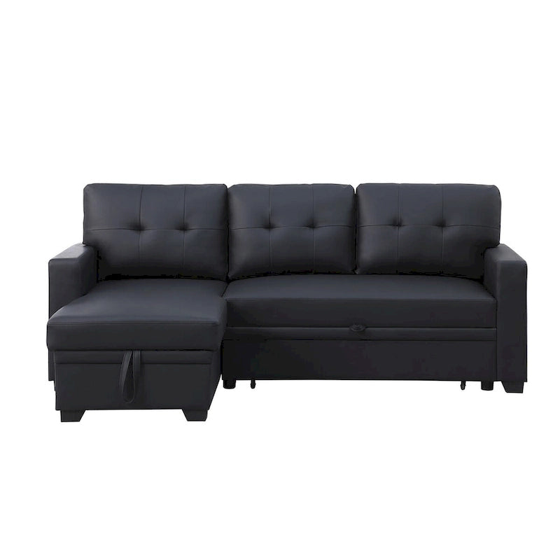 Tapicerowana rozkładana sofa narożna z narożnikiem