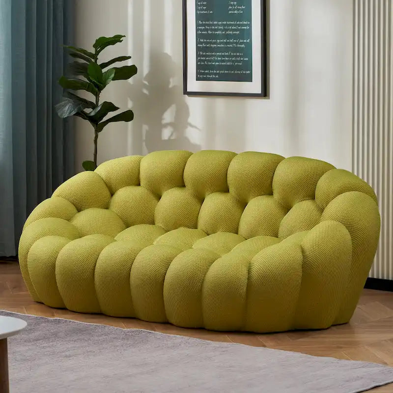 Dwuosobowa sofa typu bubble, zakrzywiona, o strukturze plastra miodu, z tkaniny 3D, do salonu, pokoju dziennego, mieszkania