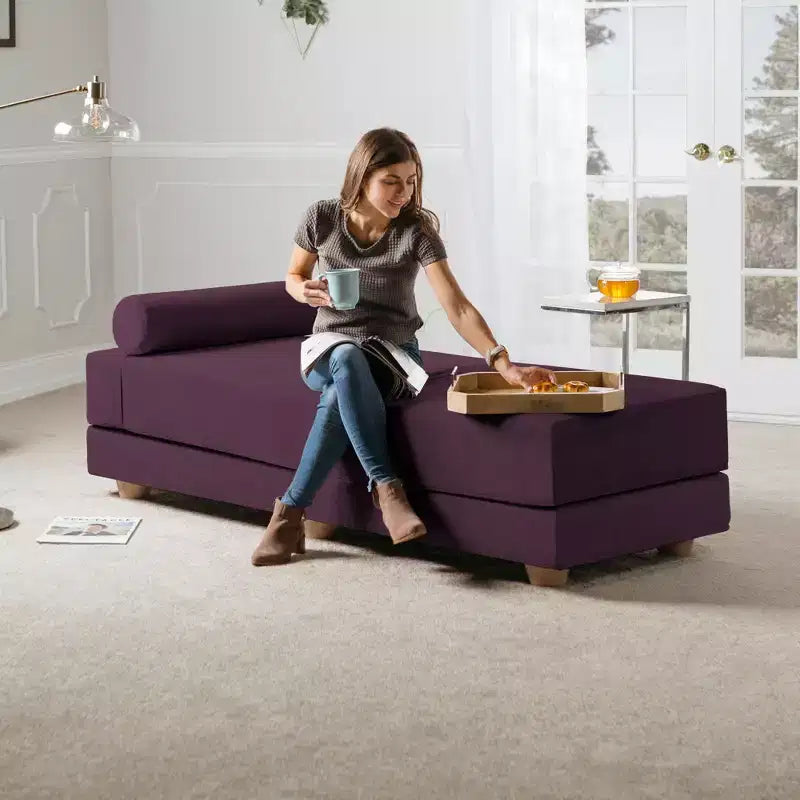 Leżanka / Rozkładana sofa dwuosobowa – mikrowelur