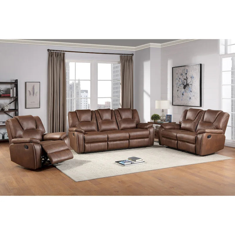 Dwuosobowa sofa rozkładana ręcznie Steve Silver Kameryn ze skóry ekologicznej