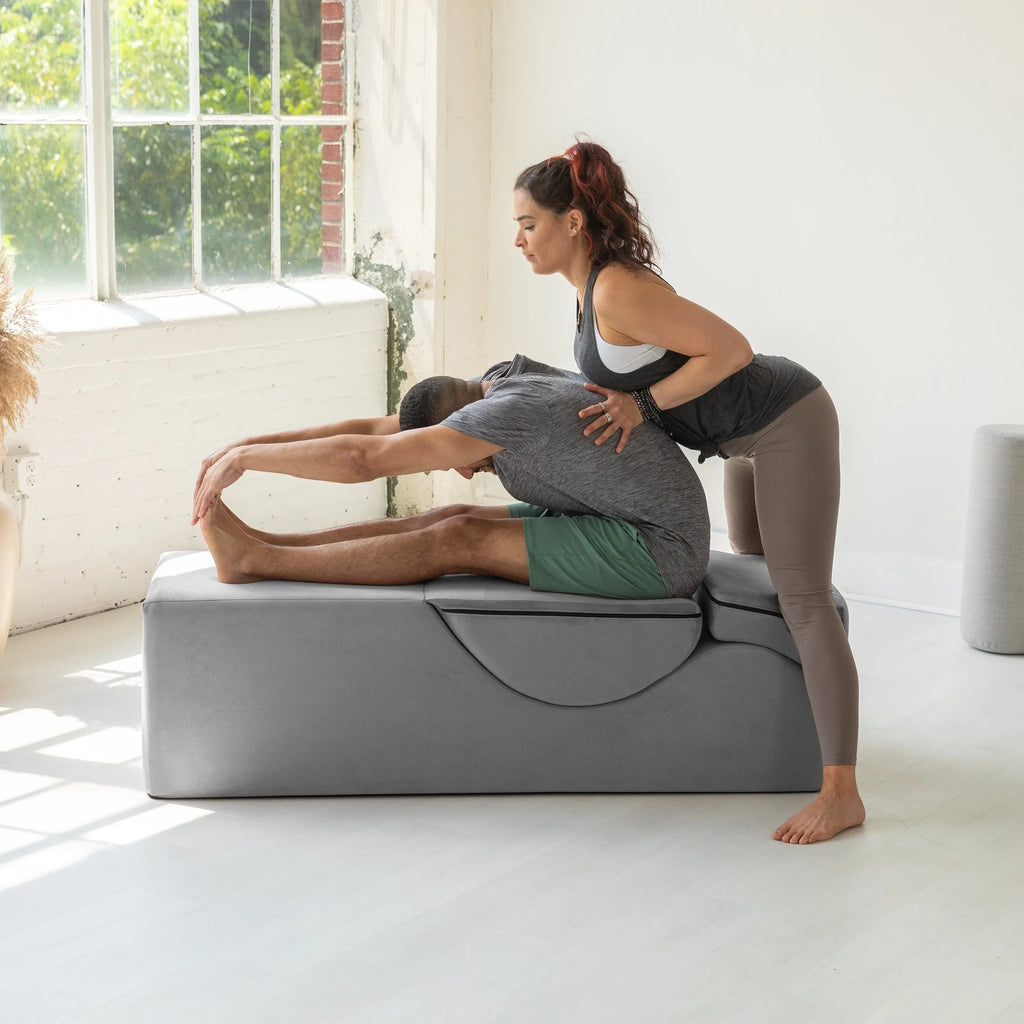 Szezlong rozkładany Avana Kami / Yoga & Massage – Pufa 2 w 1 z ukrytym rozkładanym fotelem do jogi, mikrowelur – Nie dotyczy