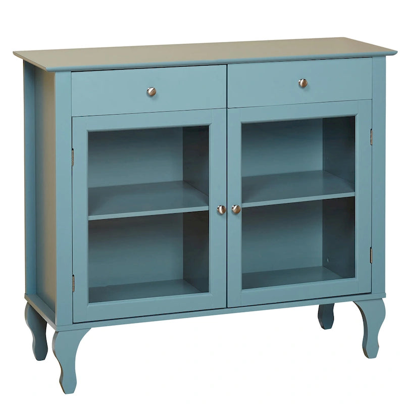 Komoda/buffet Copper Grove Rawdon z przeszklonym frontem