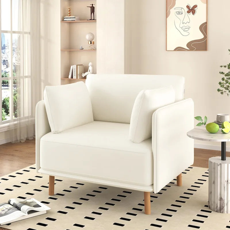 Accent Chair with Natural Wood Legs