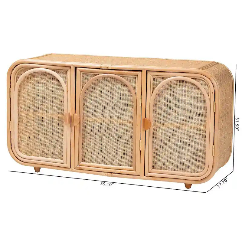 Szafka z 3 drzwiami Evania Bohemian Natural Rattan