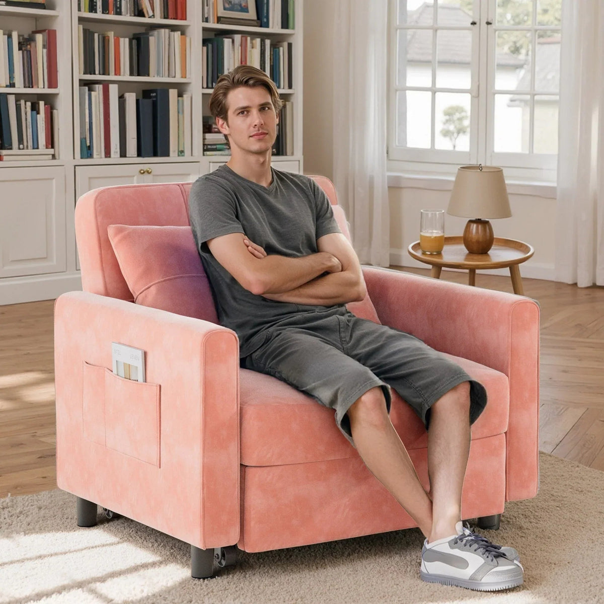 Wielofunkcyjna sofa 3 w 1 z funkcją spania, rozkładany fotel, składane łóżko do salonu