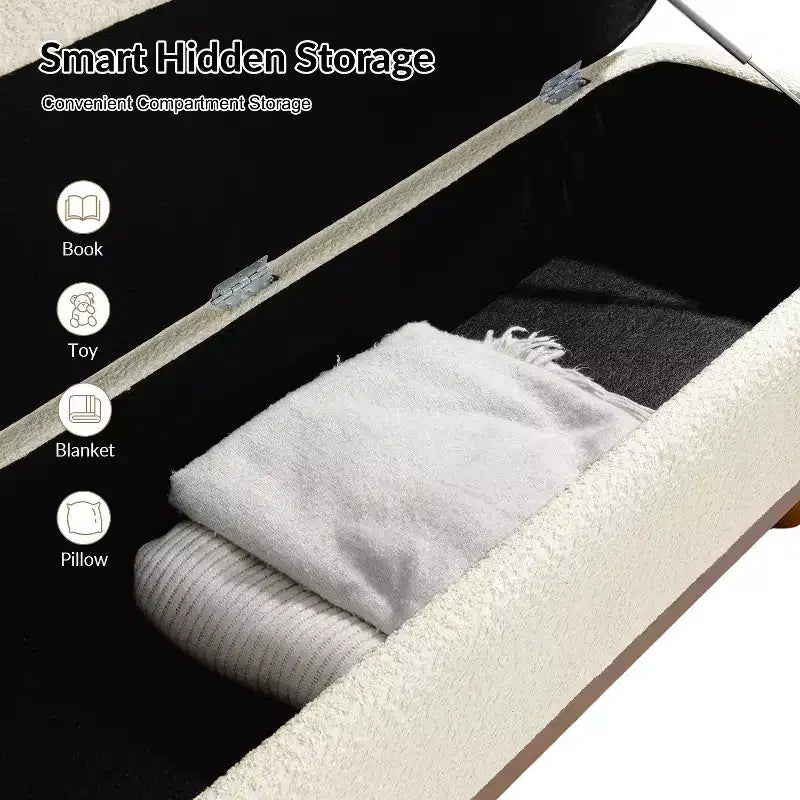 Ławka Clara Simple Assemble Flip Top z ramą z litego drewna|HULALA HOME