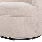 Fotel typu barrel Roundhill Furniture Galleria 360° z imitacją baranika