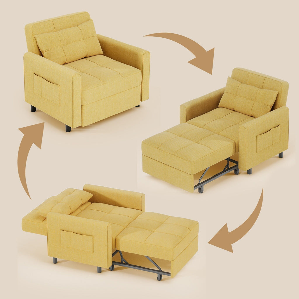 Wielofunkcyjna sofa 3 w 1 z funkcją spania, rozkładany fotel, składane łóżko do salonu
