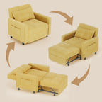 Wielofunkcyjna sofa 3 w 1 z funkcją spania, rozkładany fotel, składane łóżko do salonu