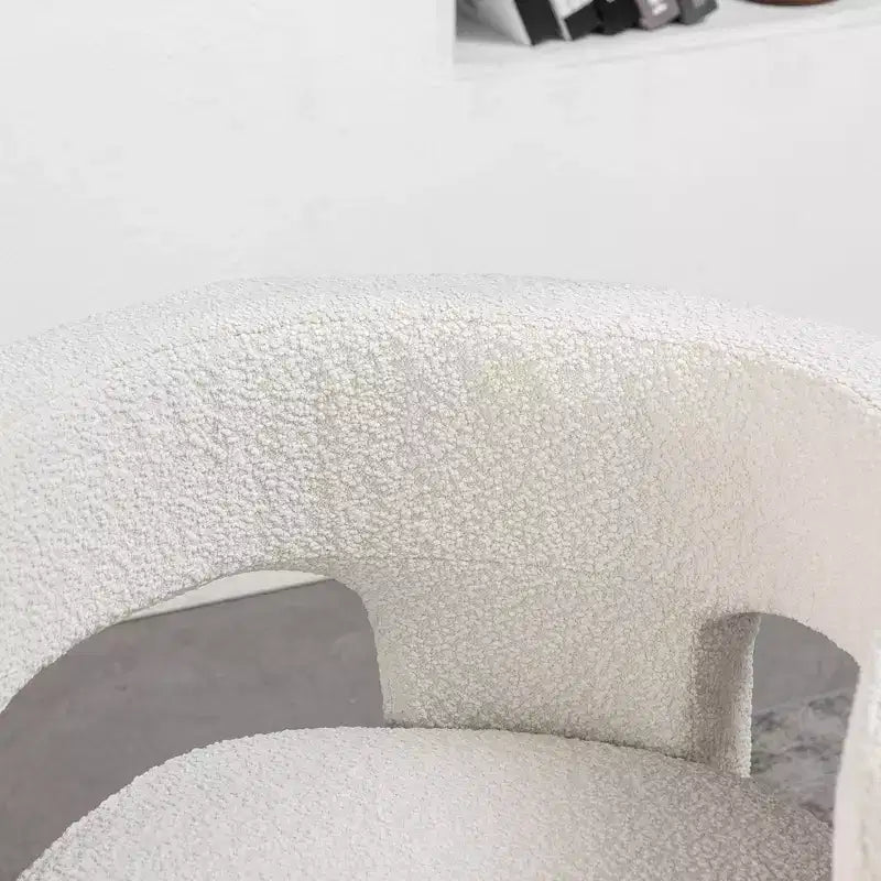 Zestaw 2 kwadratowych foteli o szerokości 28, tapicerowanych tkaniną bouclé - Kinwell