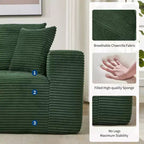 108 Nowoczesna sofa, 3-osobowa sofa tapicerowana w kształcie litery L z poduszkami, sofa z głębokim siedziskiem, bez konieczności montażu