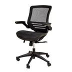 Obrotowe krzesło biurowe gabinetowe Flash Furniture z przezroczystej siatki, z zagłówkiem do połowy pleców i podnoszonymi podłokietnikami