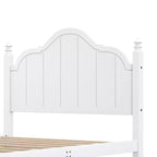 Rama łóżka platformowego Queen w stylu vintage – lite drewno sosnowe, zagłówek z płyty MDF, nie wymaga stelaża
