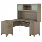 Biurko w kształcie litery L Somerset 60 cali z nadstawką do przechowywania od Bush Furniture